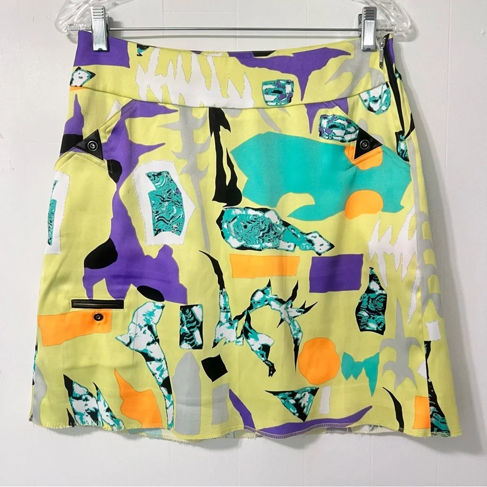 Jamie Sadock Colorful Abstract Golf Athletic Sporty Skort Skirt Size 6